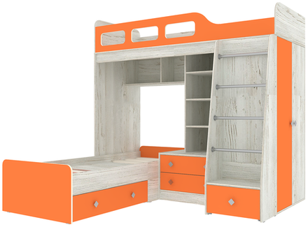 Двухъярусная кровать КарИВи Астра 4 Винтерберг Оранжевый