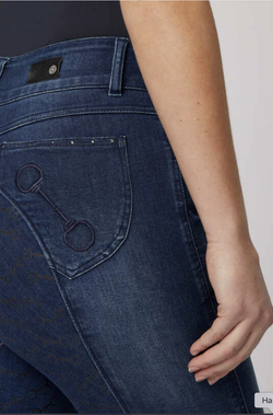 Бриджи с полной силиконовой леей Horze Kaia Denim (EU 36)