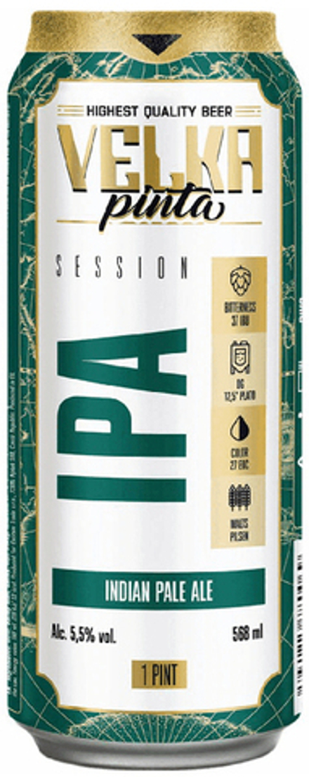 Пиво Велка Пинта Сешн ИПА / Velka Pinta Session IPA 0.568 - банка