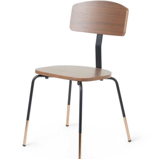 Стул Okay из черного металла и дерева ореха La Forma Испания