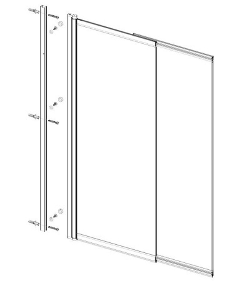 Душевая шторка на ванну VSB-6E900CL-L, 900*1400, хром, стекло прозрачное, левая, , шт