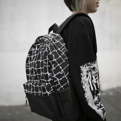 Рюкзак ТАЙНА Daypack Колючка черный/белый принт