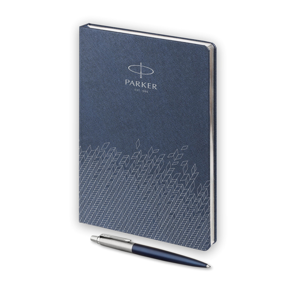 Подарочный набор: Шариковая ручка Parker Jotter + ежедневник, синий