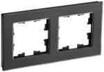 BRITE Рамка 2-местная РУ-2-2-Бр стекло черный матовый IEK