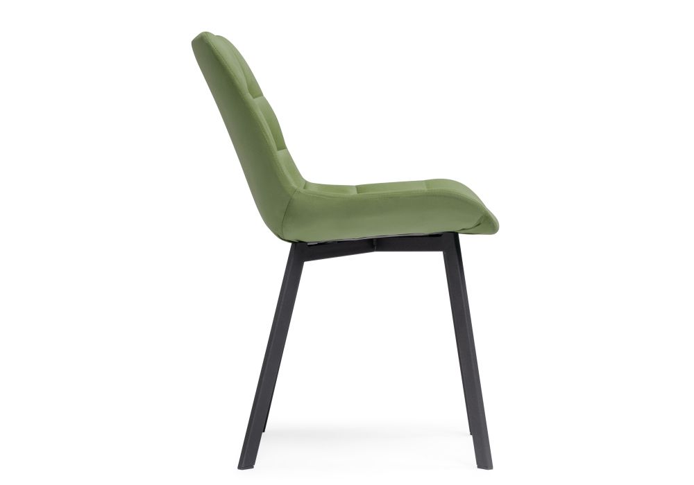 Стул на металлокаркасе Челси черный / зеленый велюр