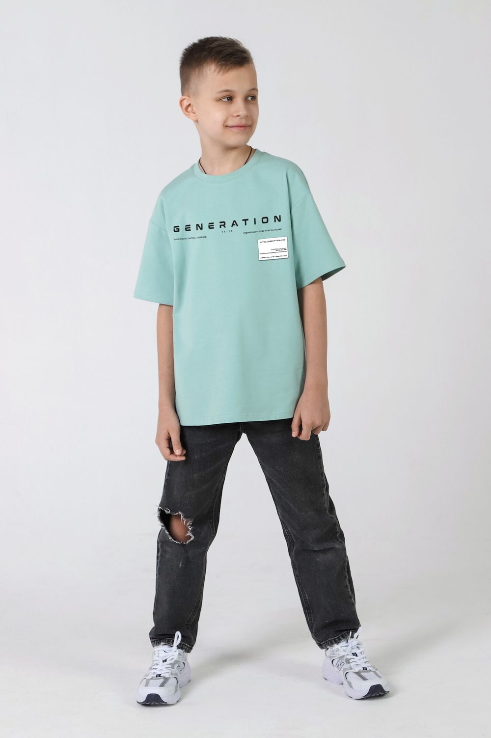 Фуфайка (футболка) для мальчика Леон-1 Виотекс ОЛИВКОВЫЙ