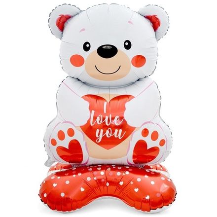 Ростовой шар "Белый мишка с сердцем"