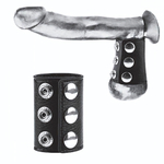 Утяжка на пенис на кнопочках 100% PVC STRAP WITH METAL SNAP (Цвет: черный)