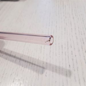 Трубочка стеклянная прямая розовая (уценка)