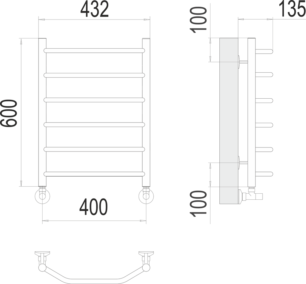 Виктория П6 400х600 Полотенцесушитель TERMINUS