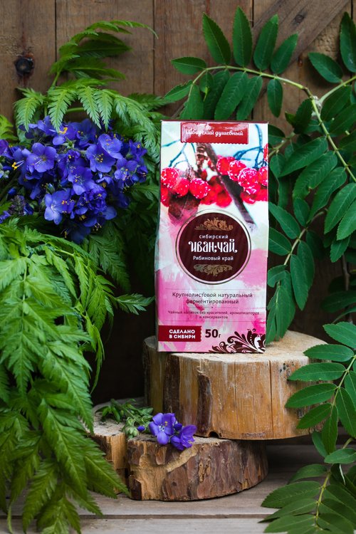 Иван -чай "Рябиновый край" / картон / 50 гр / Сибирский Иван-Чай / Солнечная Сибирь