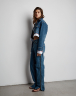 Джинсы на молнии синий