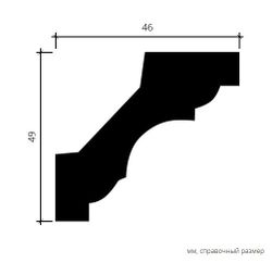 Карниз пенополиуретан, 2000x46x49 мм