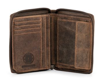 Бумажник KLONDIKE NUGGET «Riley», натуральная кожа в темно-коричневом цвете, 12 х 10,5 х 2,5 см