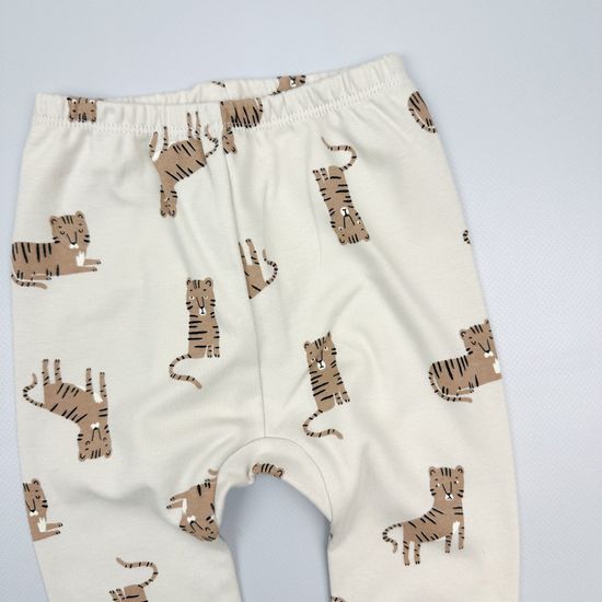 Штанишки хлопковые, Тигриная семья на бежевом