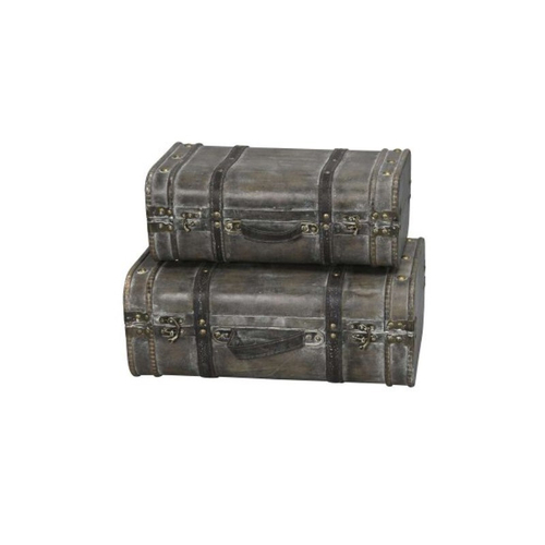 Набор из 2-х декоративных чемоданов серо-коричневые 39x24x16см/45x30x18,5см+5/6см ручки