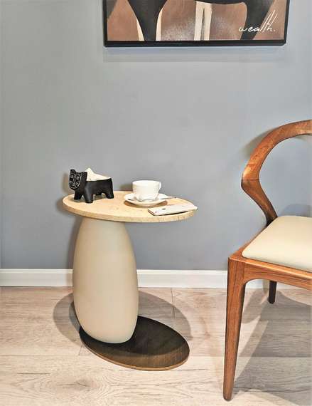 Журнальный столик 4477, 45х51 см, бежевый травертин