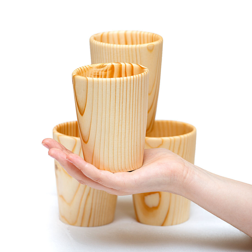 Набор деревянных бокалов (стаканов) из древесины кедра 4 шт. NC14