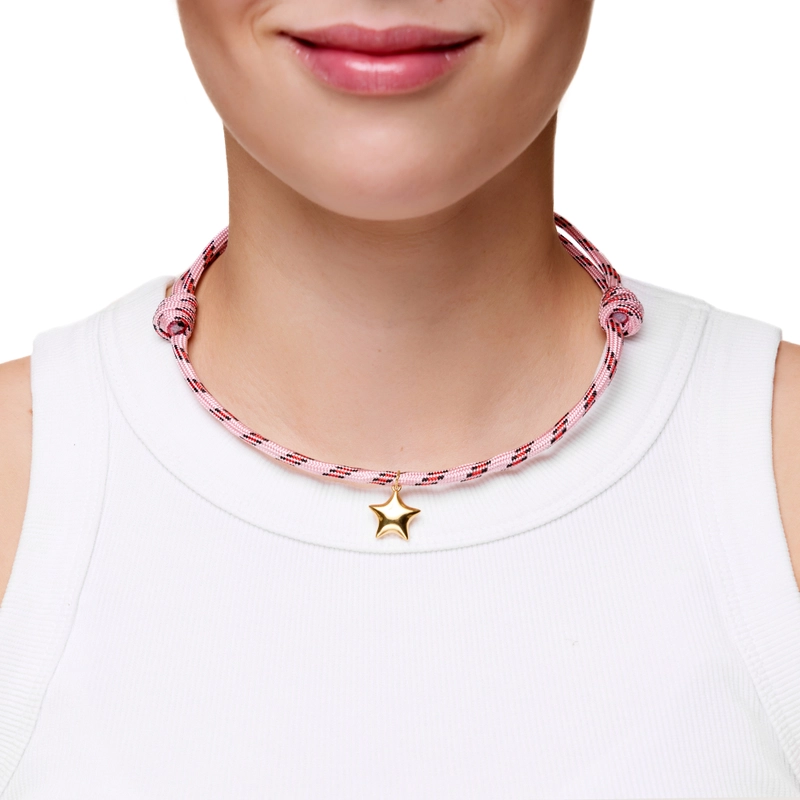 Колье Золотая Вязаная Звезда