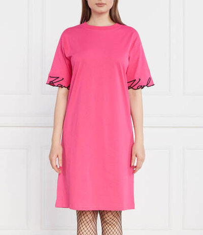 Платье karl signature slv hem Karl Lagerfeld - розовый(235W1357)