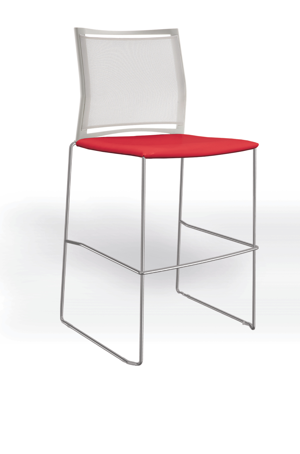 Web стул на полозьях кухонный/барный со спинкой-сеткой