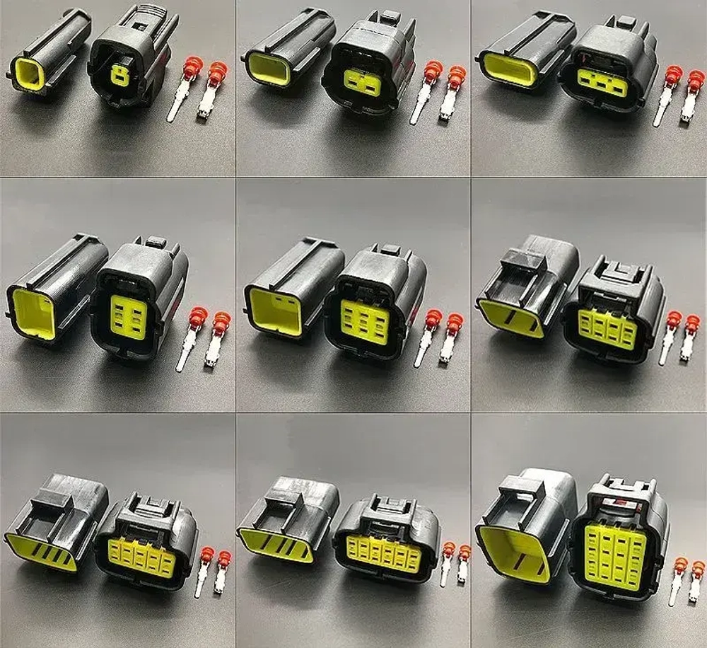 Разъем герметичный 6 pin (6 контактов), без проводов, 1 комплект, универсальный (мама + папа)