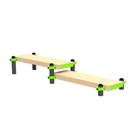 W352 GTO Скамья гимнастическая горизонтальная разноуровневая (двойная) ZAVODSPORTA