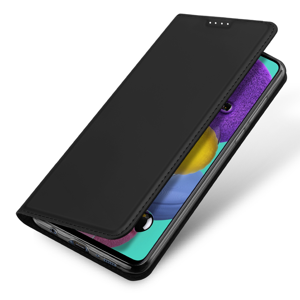 Чехол книжка из PU кожи черного цвета от Dux Ducis для Samsung Galaxy A51, серия Skin Pro Series Case