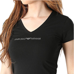 Женская футболка черная V NECK Emporio Armani 164407_CC318 00020