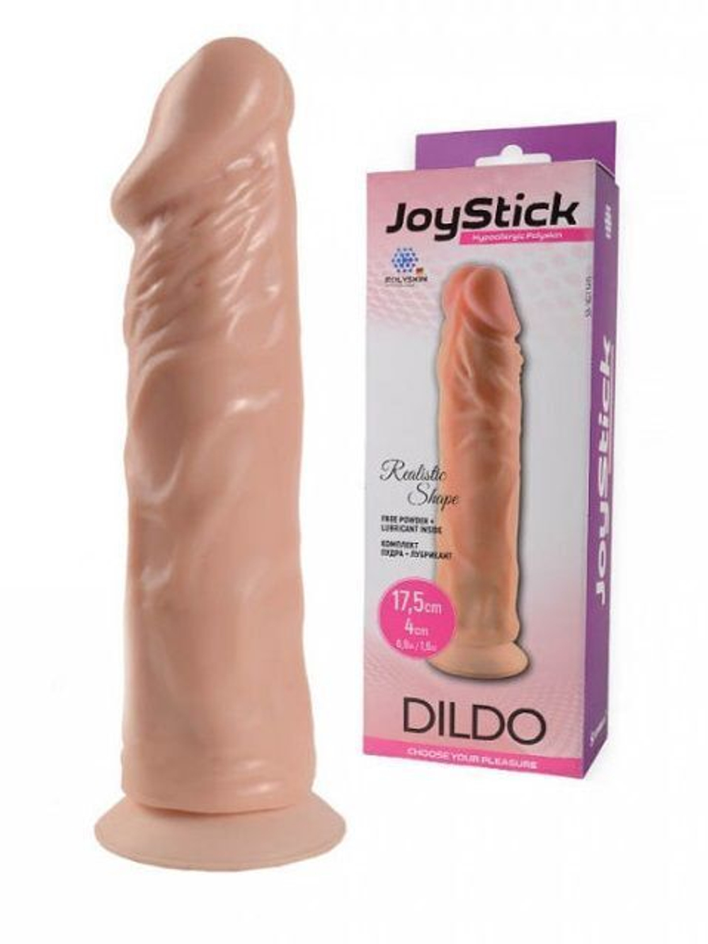 Телесный фаллоимитатор на присоске JoyStick - 17,5 см. (Цвет: телесный)