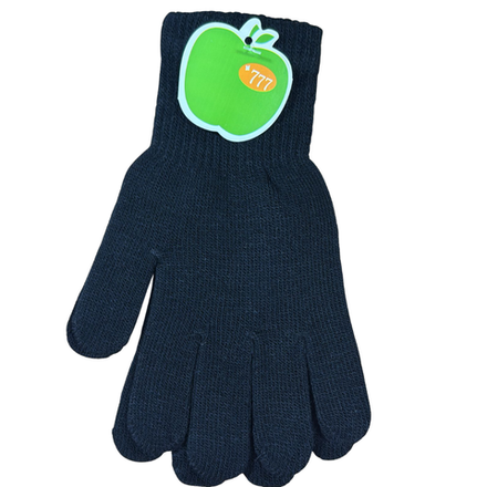 Перчатки черные простые Яблоко 777