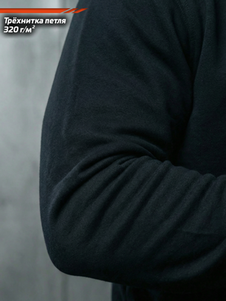 Толстовка с капюшоном и карманом на молнии мужская LEGENDA Urban черная