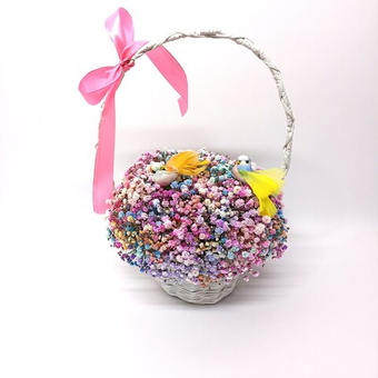 Корзинка с гипсофилой "Райский сад"