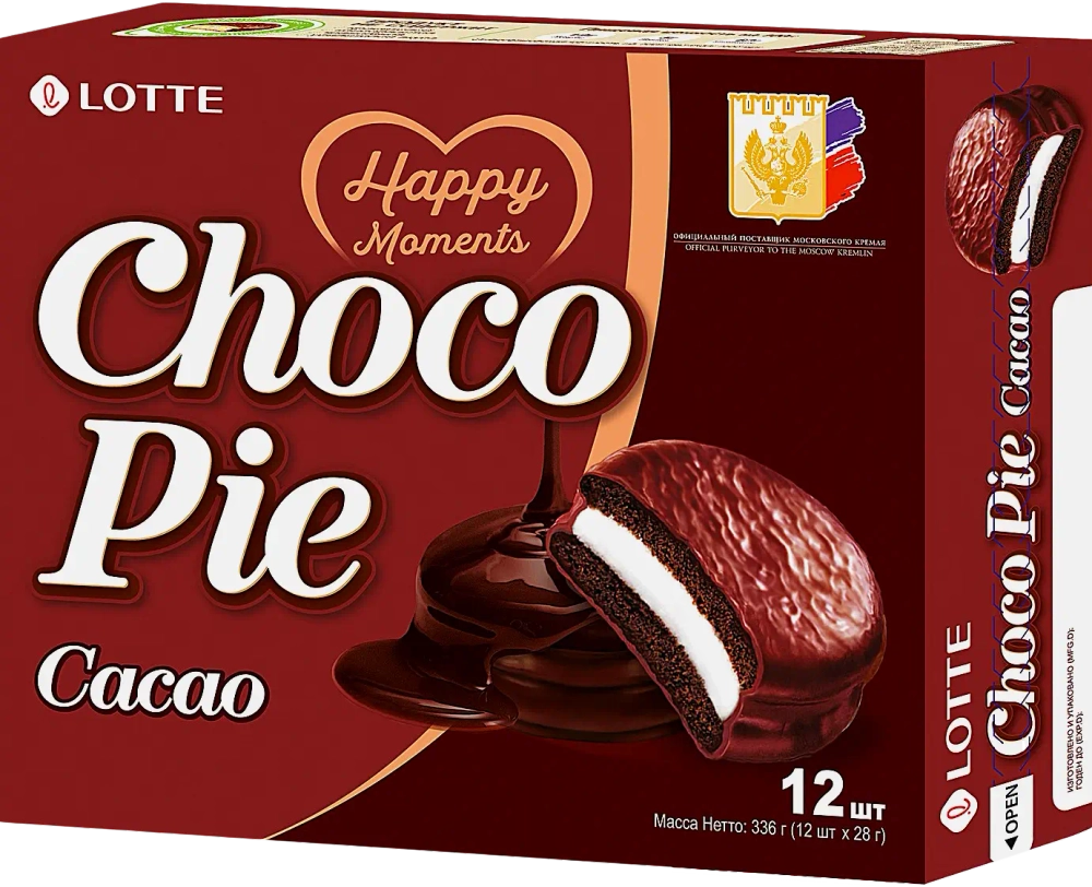Печенье Choco Pie Cacao в глазури Lotte 12шт*28г