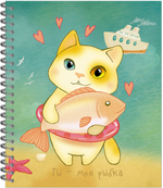 Тетрадь общая 48 листов на металлическом гребне "Кошечки мимими"