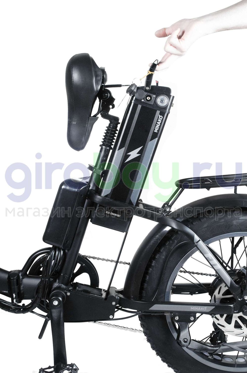 Электровелосипед Minako F11 Pro Dual 48V/20Ah (полный привод) 2025 года - Черный обод фото №5