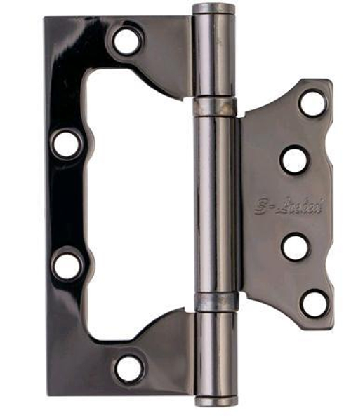 Петля  БЕЗ ВРЕЗКИ  S-Locked накл. B BH  никель чер. (цена за 2шт) 100*75* 2,5мм / 120325