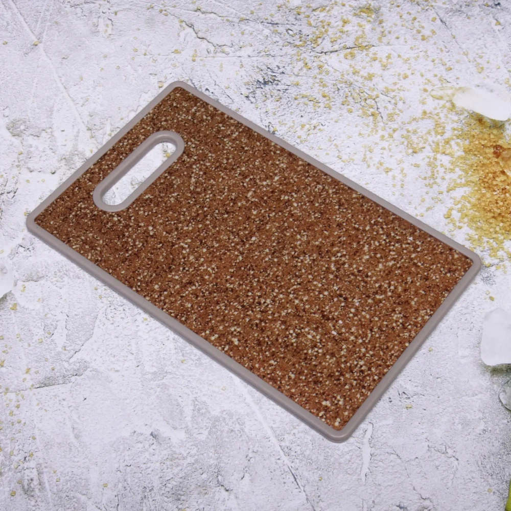 Доска разделочная пластиковая «Каменная крошка» 22*37см, коричневая