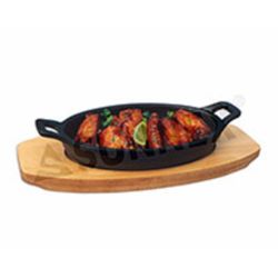Сковорода для подачи на дерев. подст. 17*12 см овальная   2 ручки P.L. Proff Cuisine