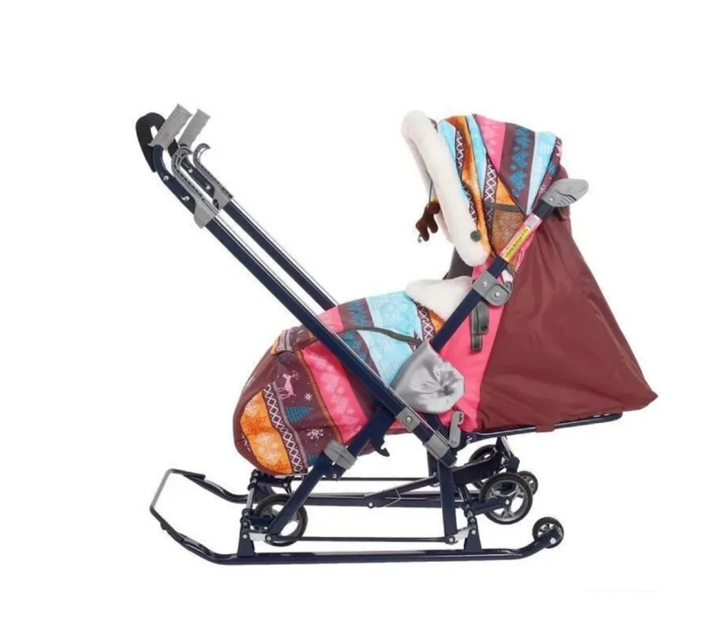 Санки-Коляска Ника Детям НД7-7/5 скандинавский розовый