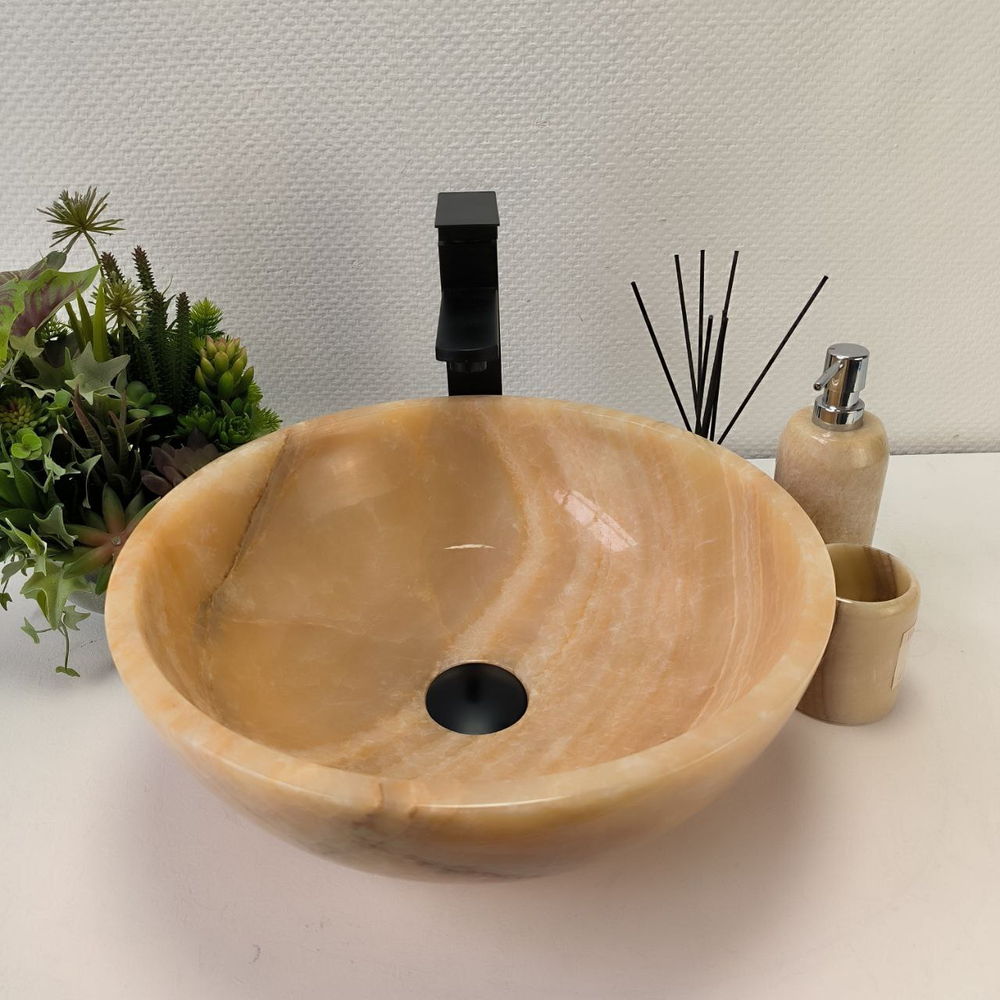 Раковина из оникса Bowl Yellow TinLip BO-62895 40*40*15 140