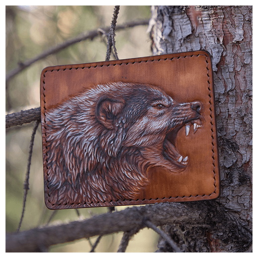 Кожаный картхолдер «Волк»
