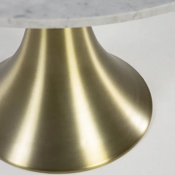 Стол Oria Ø120 см, белый мрамор на золотой ножке