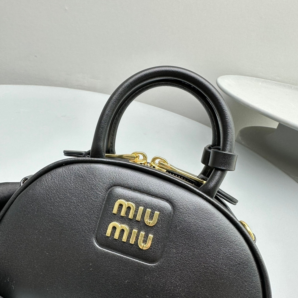 Miu Miu Leather Top Handle Bag 18 cm