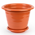 Горшок цветочный Виола 16л с поддоном (коричневый)