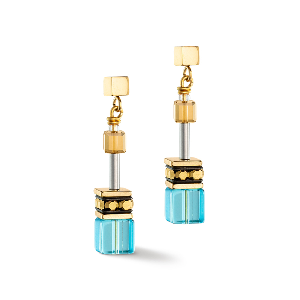 Серьги Coeur de Lion Turquoise-Gold 2838/21-0616