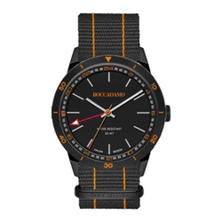 Часы Boccadamo Navy Black NV026 BW с ремешком из нейлона, минеральным стеклом
