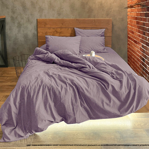 Вареный (стираный) хлопок, цв.Пыльно-лиловый меланж