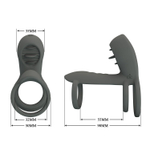 Серая насадка на пенис с 12 режимами вибрации (Цвет: серый)