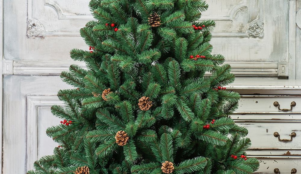 Елка с шишками и ягодами «Новогодняя сказка» (пвх) 150 см / 1.5 м